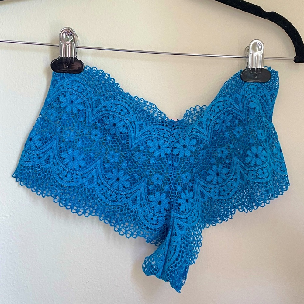 VS Lace Blue Boy Shorts